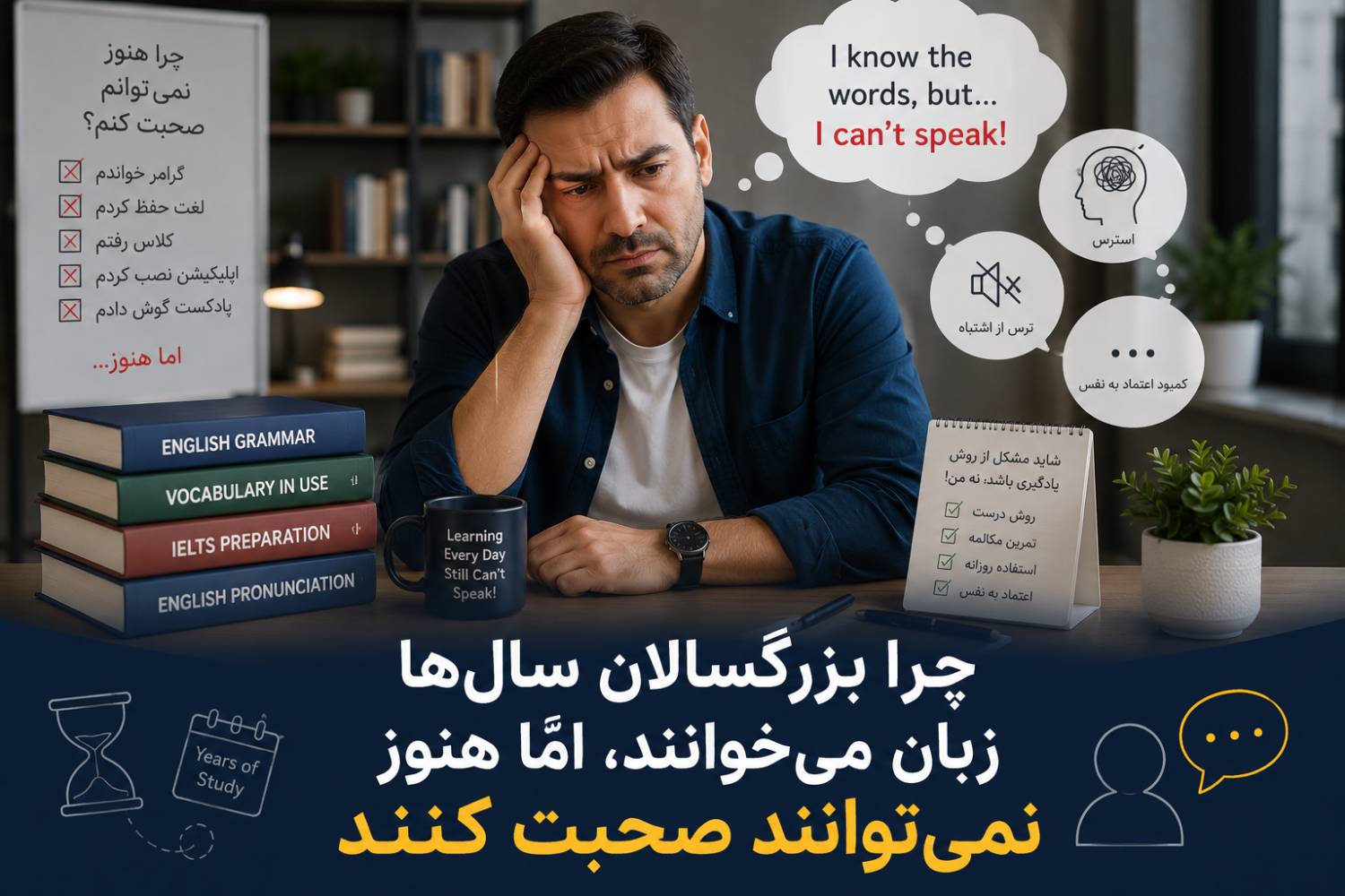 چرا بزرگسالان نمی توانند انگلیسی صحبت کنند؟